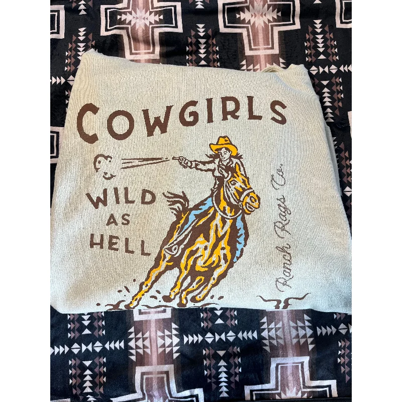 Ranch Rags Co. Cowgirls: Wild As H3ll Hoodie Hoodie with Cropped Fit Short Trendy