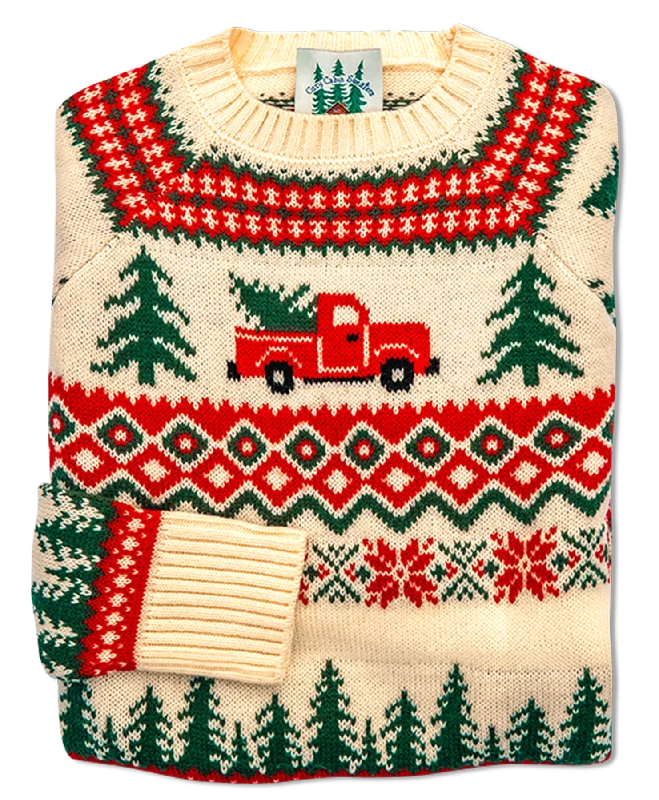 Santa's New Sleigh Sweater Elegant Classic Vintage