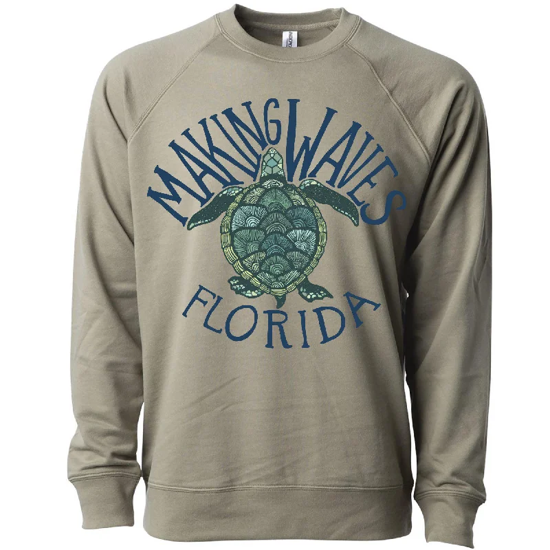 Sea Turtle Florida Raglan Sweater Silk Blend Satin Velvet