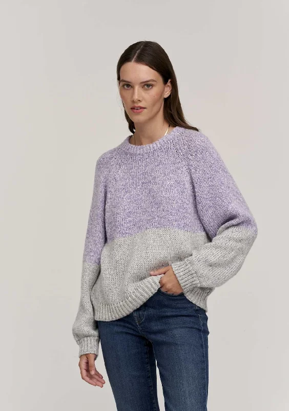 Velvet - Skylar Sweater in Lilac High Neck Crew Neck V-Neck