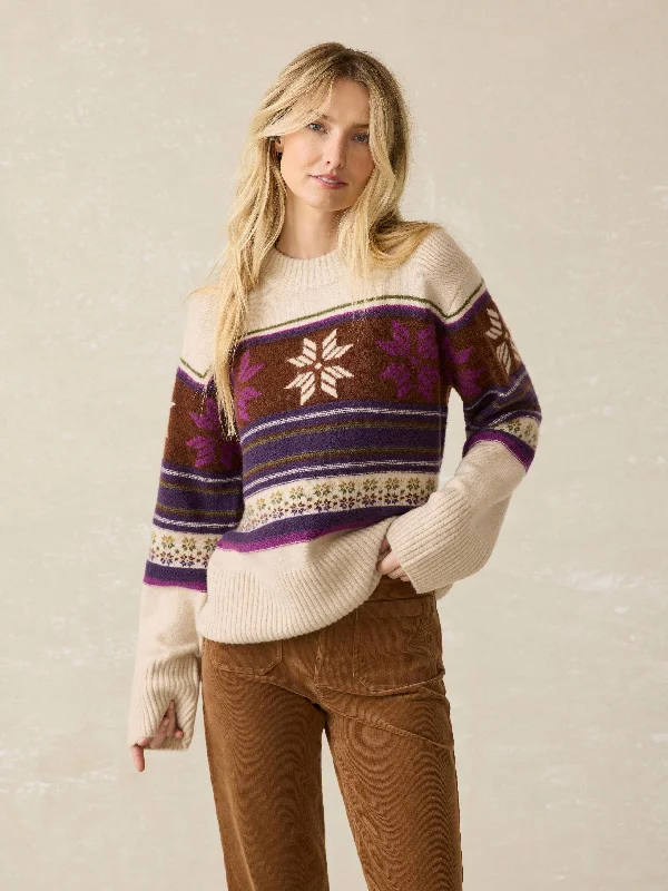 Snowdrift Sweater - Multi Snowflake Seamless Knitted Crochet