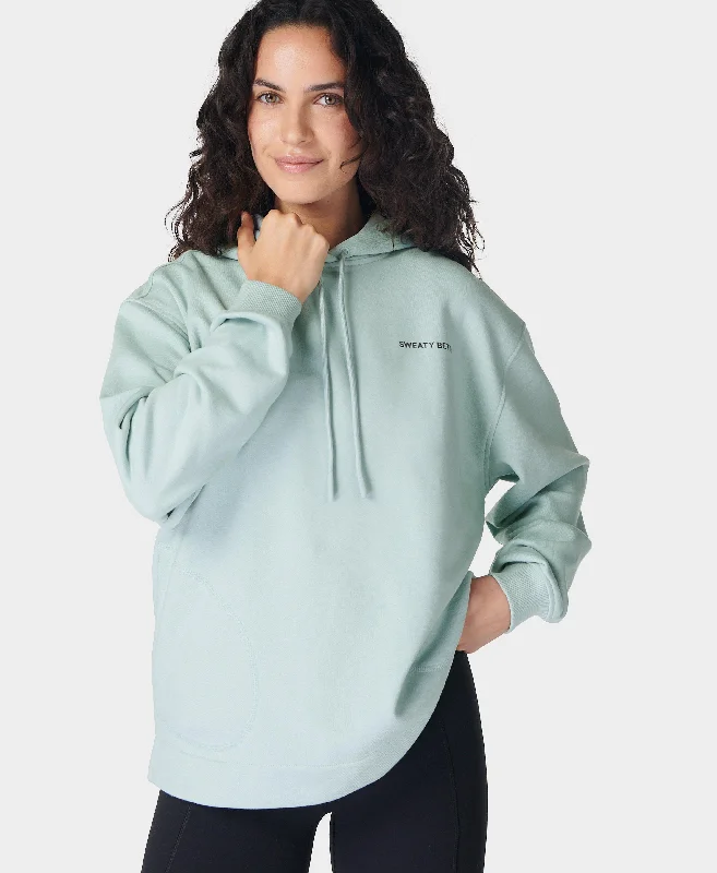 Revive Longline Hoody Sb9913 Muted-Teal-Blue Hoodie with Mesh Breathable Sporty