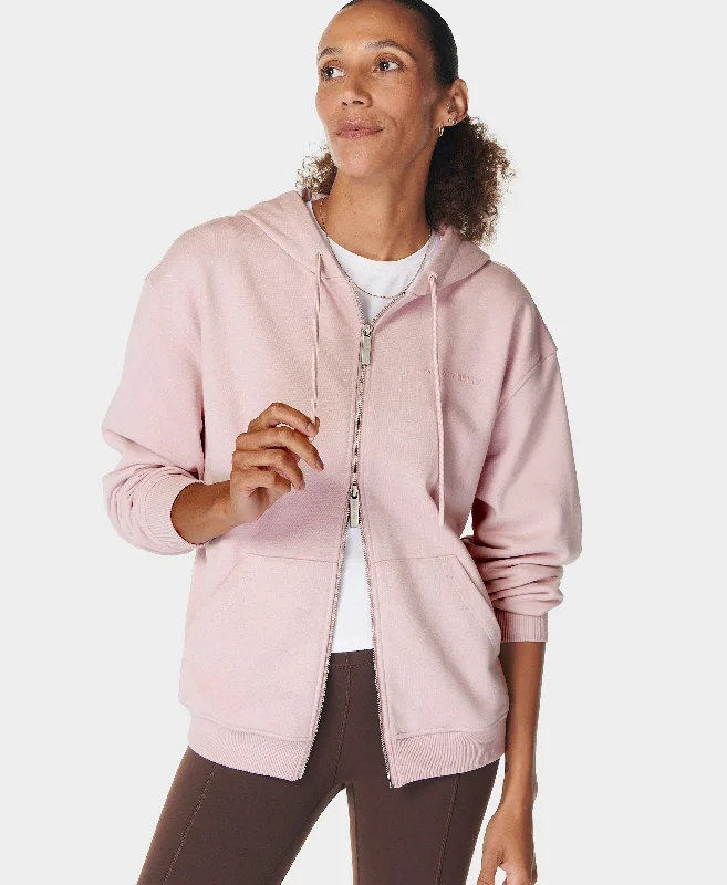 Revive Zip Through Hoody Sb9914 Pirouette-Pink Hoodie with Print Artistic Unique