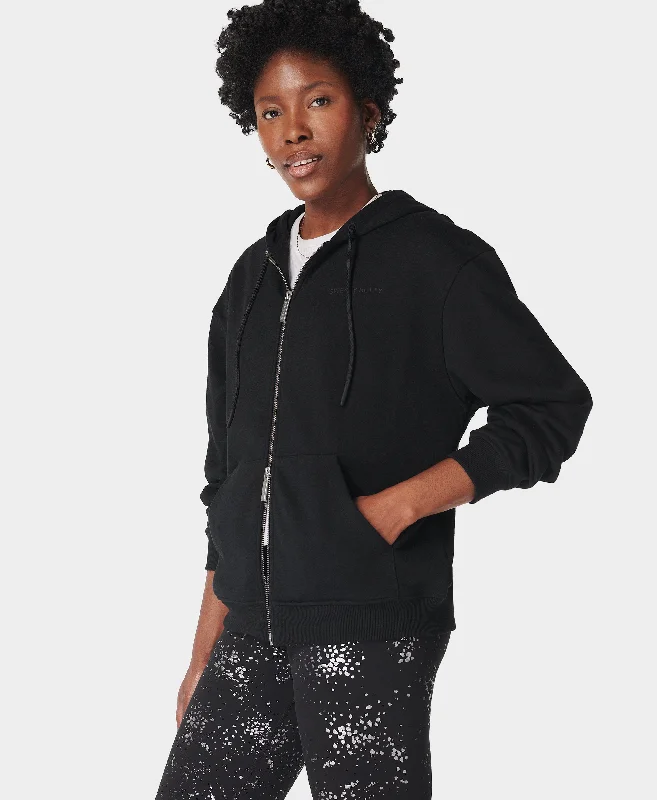 Revive Zip Through Hoody Sb9914b Black Hoodie with Illustration Artistic Creative