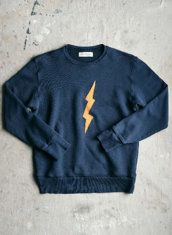 the "bolt" sweatshirt in faded navy Hoodie with Velcro Closure Adjustable Secure