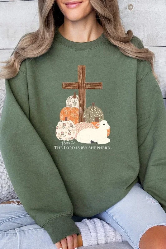 The Lord is My Shepherd Graphic Fleece Sweatshirts Hoodie with Double Zipper Versatile Adjustable