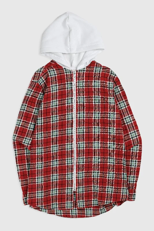 Unisex Rework Hooded Flannel - M Hoodie with Bell Sleeves Flared Feminine