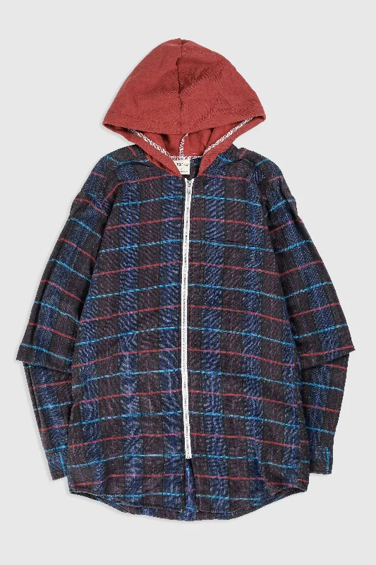 Unisex Rework Hooded Flannel - S Graphic Hoodie Design Print