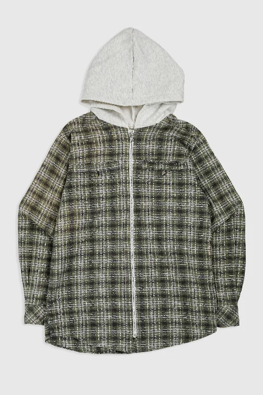 Unisex Rework Hooded Flannel - S Hoodie with Bell Sleeves Flared Feminine