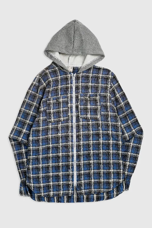 Unisex Rework Hooded Flannel - S Oversized Hoodie Comfort Casual