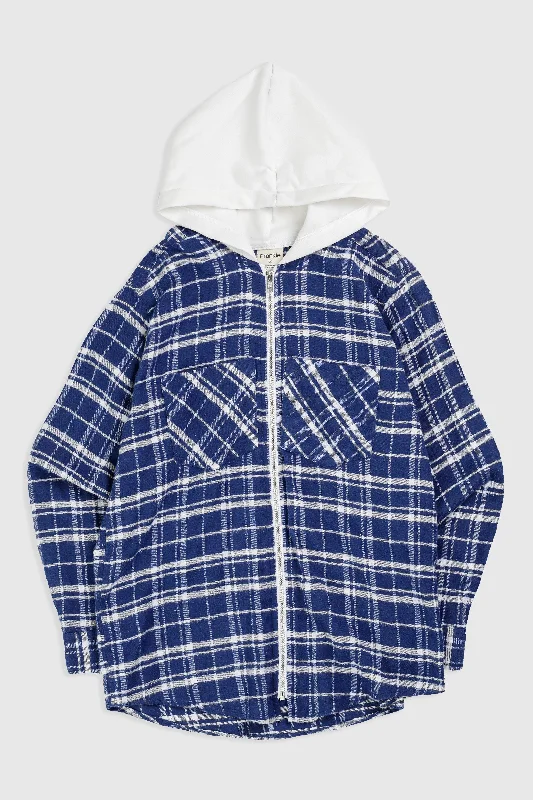 Unisex Rework Hooded Flannel - S Hoodie with Lace Feminine Delicate