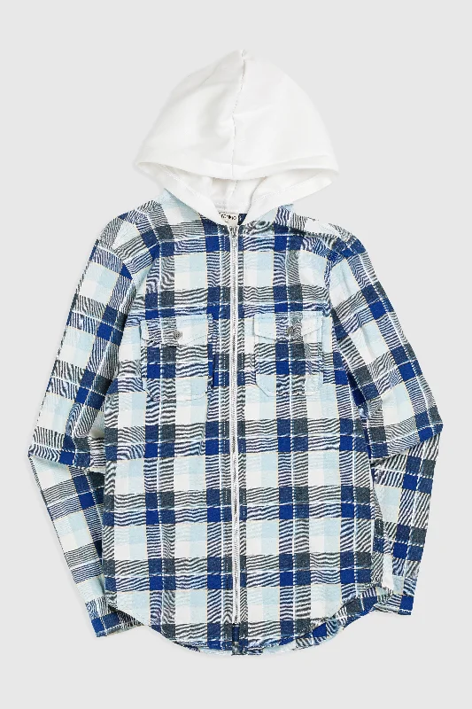 Unisex Rework Hooded Flannel - XS Hoodie with Pocket Utility Practical