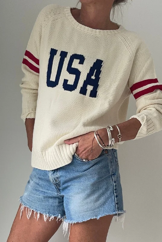 USA Campus Sweater Sequined Glittery Shiny