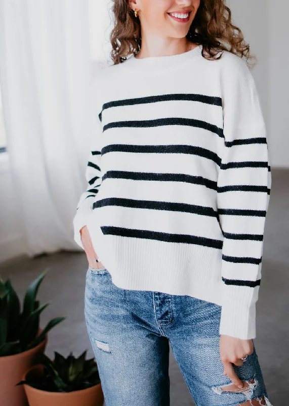 Wes Striped Sweater Seamless Knitted Crochet