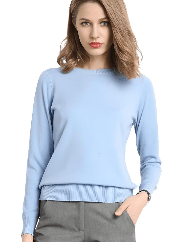 Women's Long Sleeve Knit Sweater Boxy Sweater Fitted Sweater A-Line