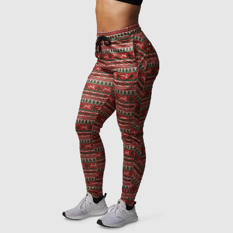 Women's Rest Day Athleisure Joggers (Christmas Sweater) Cashmere Blend Cotton Blend Poly Blend