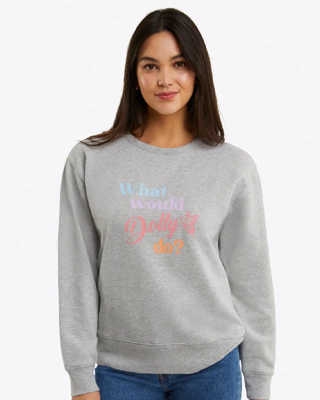 What Would Dolly Do Sweatshirt Hoodie with Hem Detail Decorative Unique