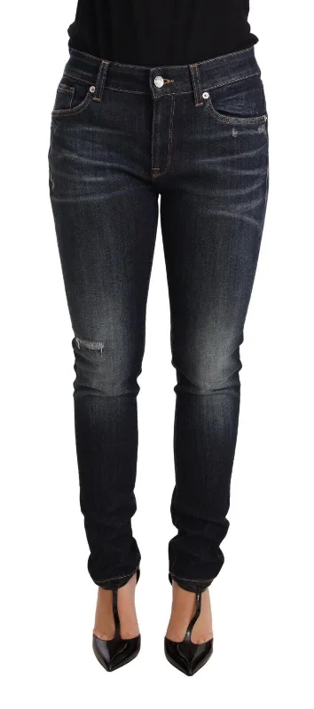 Dolce & Gabbana Chic Blue Slim Skinny Jeans Comfortable Mid-Rise Jeans