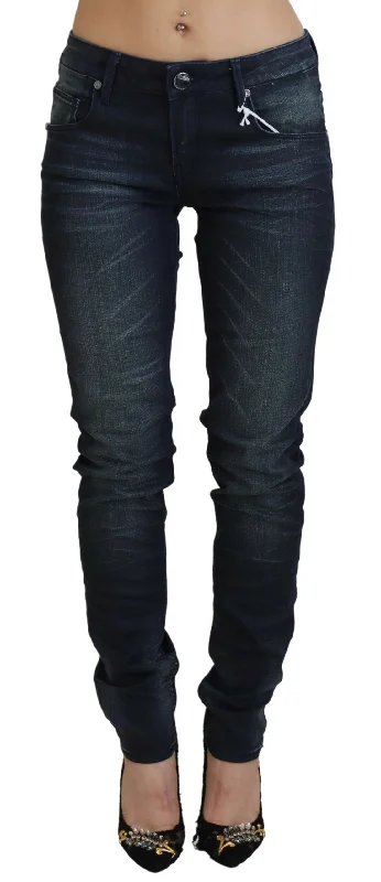 Chic Low Waist Slim Fit Denim Jeans Chic Faded Blue Jeans