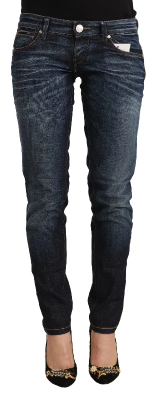 Chic Slim Fit Blue Washed Jeans Comfortable Flare Leg Jeans