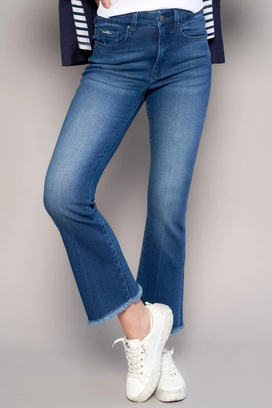 High Rise Crop Boot Jeans Comfortable Jogger Style Jeans