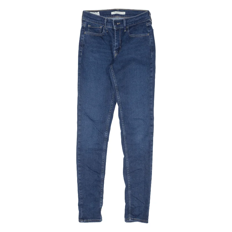 LEVI'S 710 BIG E Jeans Blue Denim Slim Skinny Womens W24 L30 Comfortable Full-Length Denim Jeans