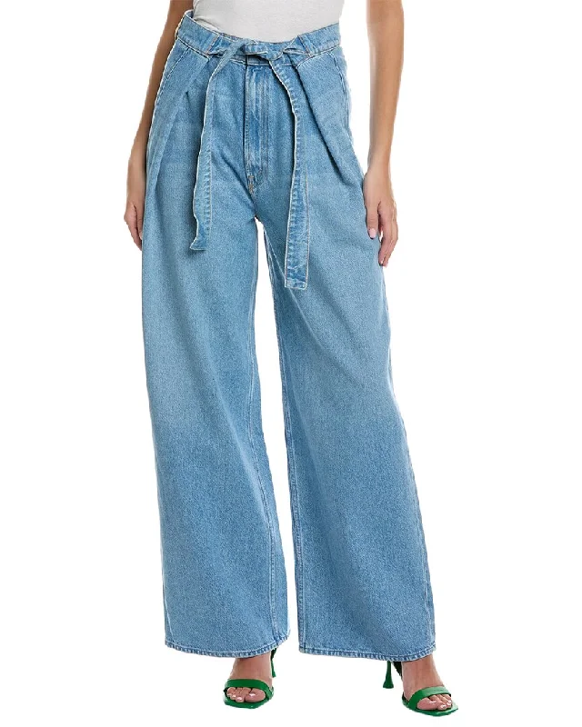 MOTHER Denim The Fold-In Funnel Sneak All You Can Eat Wide Leg Jean Elegant High-Waisted Flared Jeans