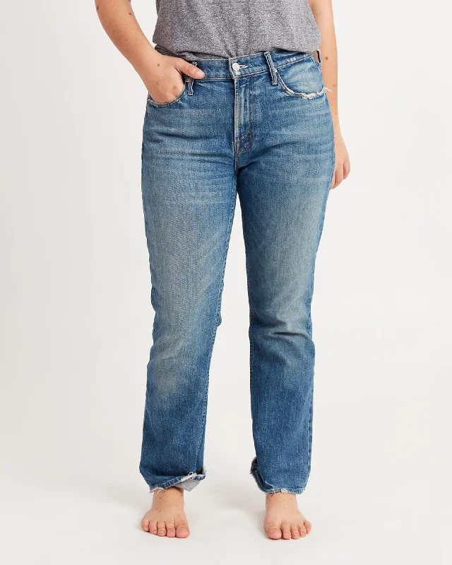 The Dutchie Ankle Jeans Fashionable Raw Hem Bootcut Jeans