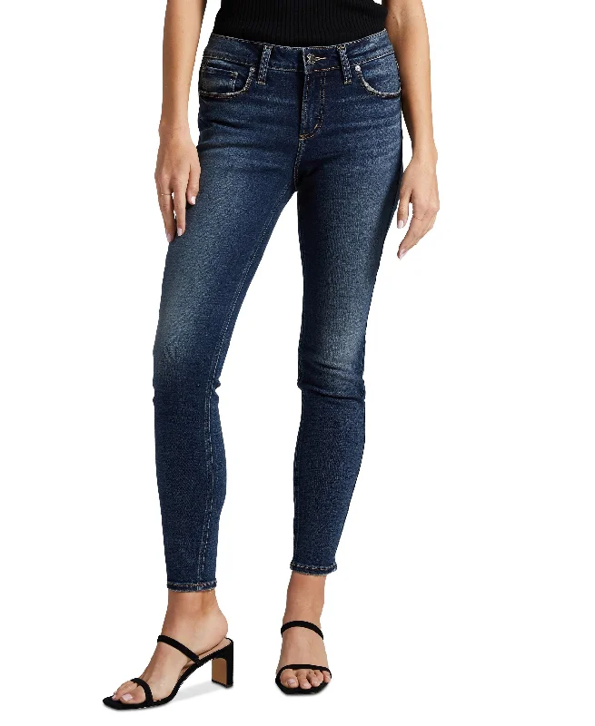 Women's Elyse Mid-Rise Skinny Jeans Trendy Low-Rise Slim Jeans