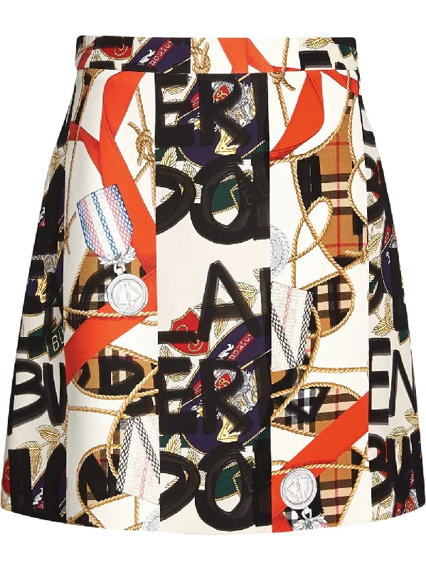 Graffiti Archive Scarf Print Silk Wool Mini Skirt leather skirt durable