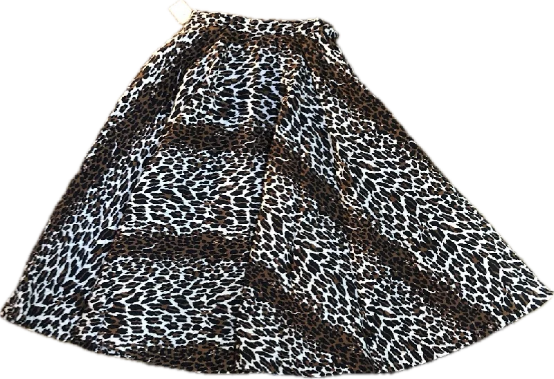 50s NOS McArthur Quilted Cheetah Circle Skirt    w25 ruffled skirt detail