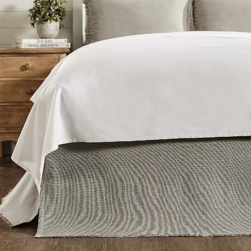 Burlap Dove Grey Fringed King Bed Skirt 78x80x16 VHC Brands chiffon skirt lightweight