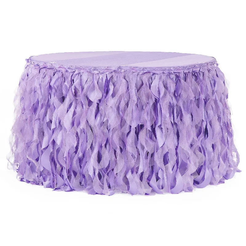 Curly Willow 14ft Table Skirt - Victorian Lilac/Wisteria belted skirt waist