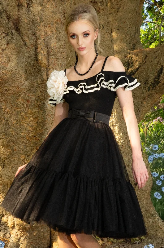 Elysian Tulle Skirt  (Black) chiffon skirt airy