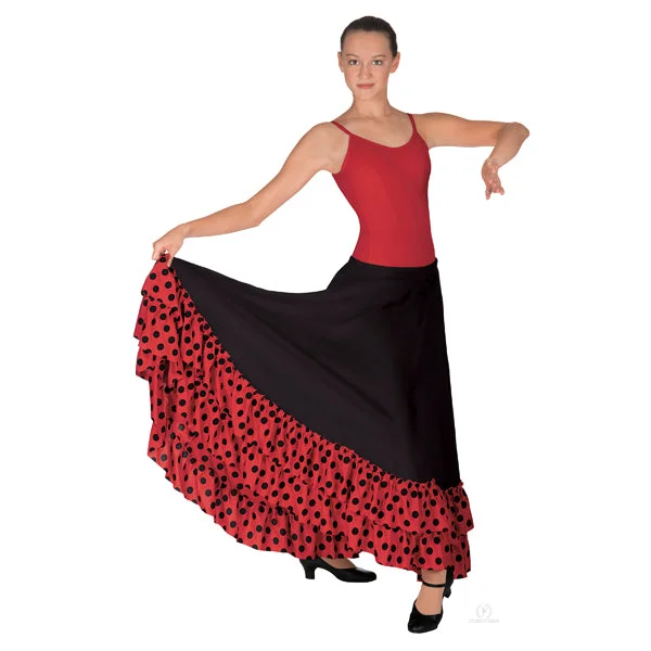 Eurotard Flamenco Skirt with Dotted Ruffle zip skirt side