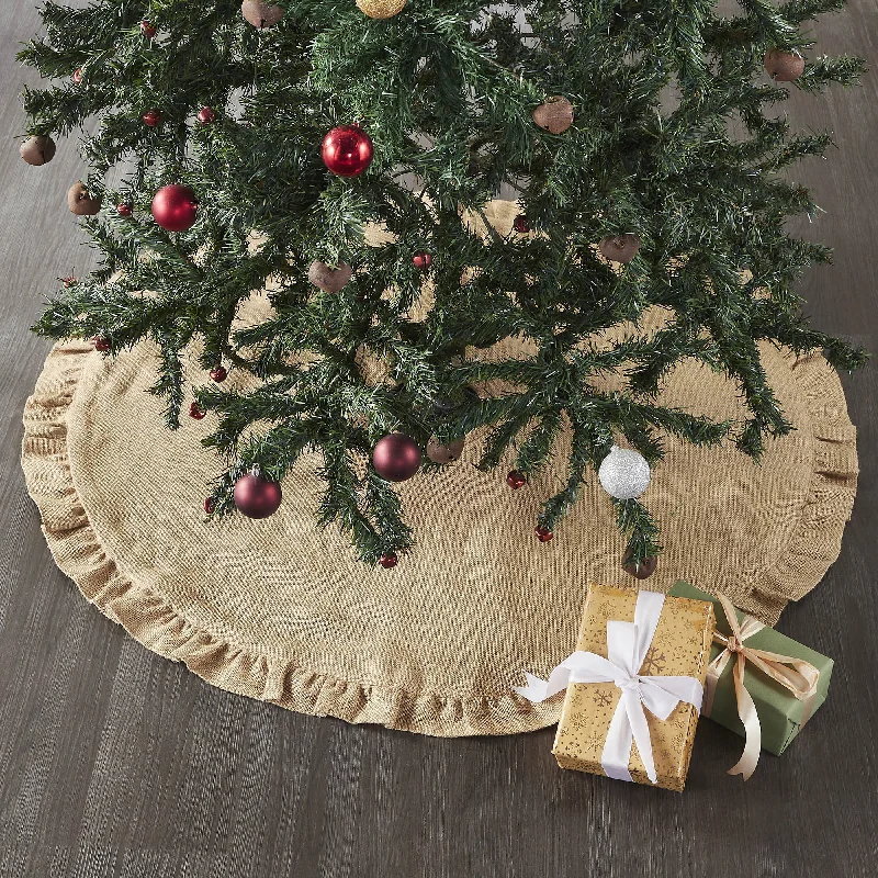 Greetings Jute Burlap Tan Tree Skirt 36 asymmetrical skirt cut