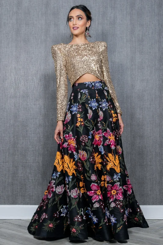 PALLAVI Floral Lehenga Skirt (Ready-to-Ship) chiffon skirt lightweight