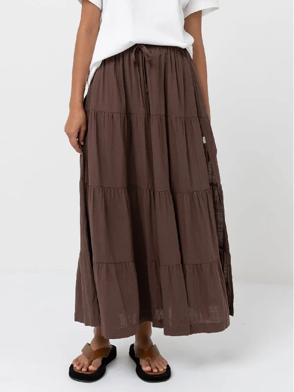 Classic Tiered Maxi Skirt cashmere skirt soft