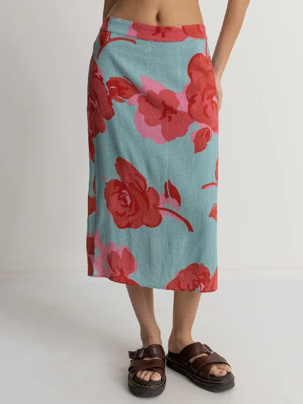 Inferna Floral Skirt linen skirt breathable