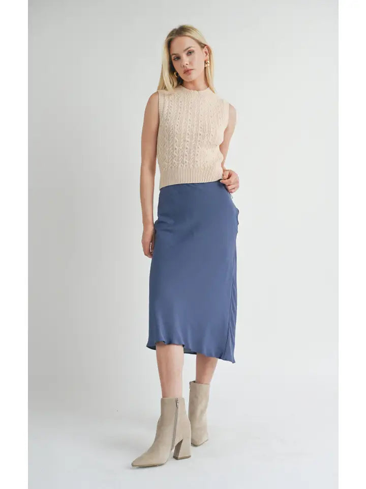 WRITE POETRY MERMAID MIDI SKIRT cotton skirt soft