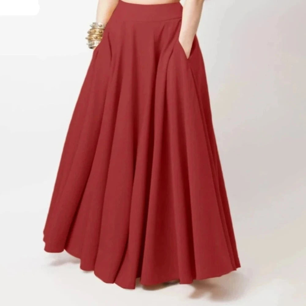 High Waist Maxi Swing Gypsy Long Skirt corduroy skirt textured