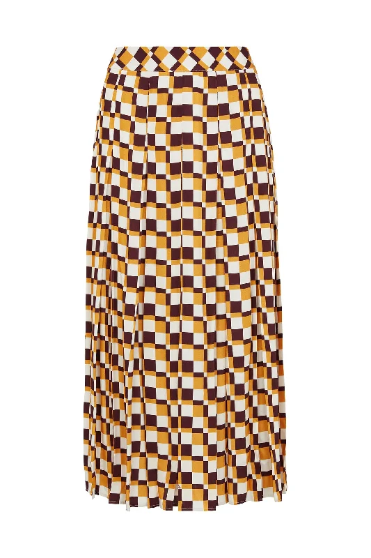 Checkerboard Midi Skirt wrap skirt elegant