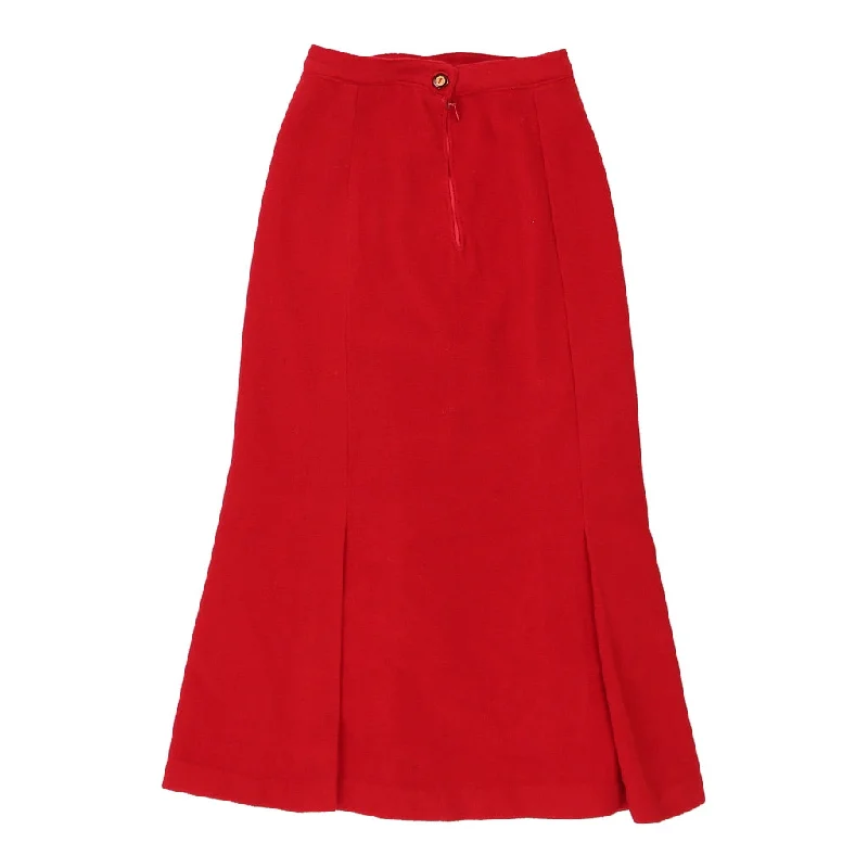 Unbranded Midi Midi Skirt - 24W UK 4 Red Wool Blend slim fit skirt