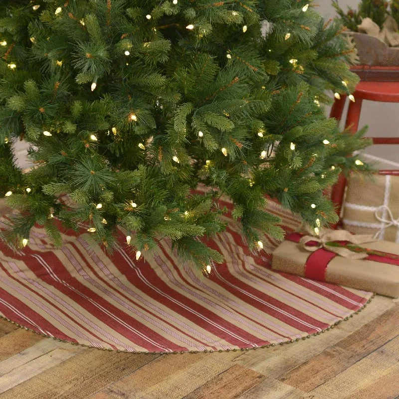 Vintage Stripe Christmas Tree Skirt 48 VHC Brands lace skirt romantic