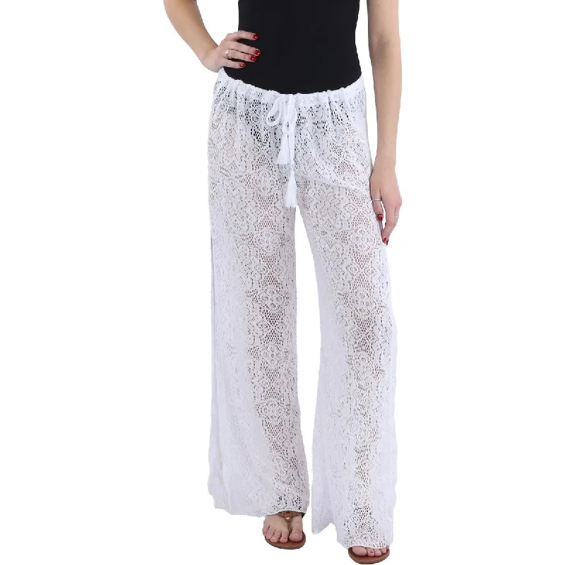 Becca by Rebecca Virtue Womens Crochet Pants Cover-Up Stretch Fit Pants