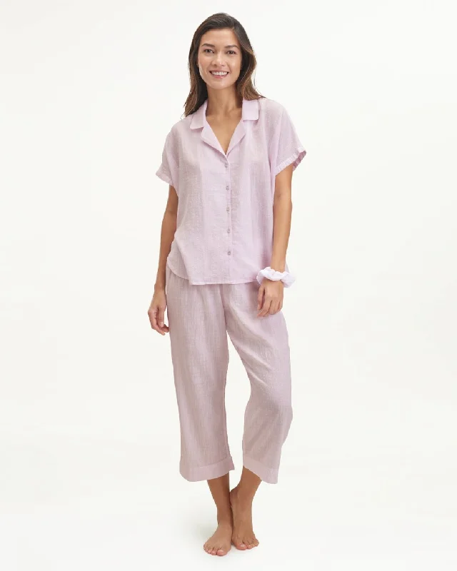 Bonnie Notch Collar Pant Set Classic Straight Pants