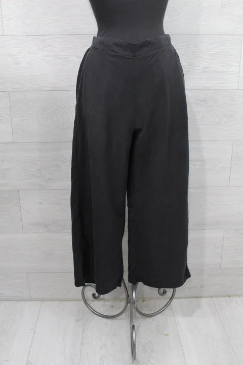 Cut Loose Solid Tencel - Crop Wide Leg Pant Comfortable Fleece Pants