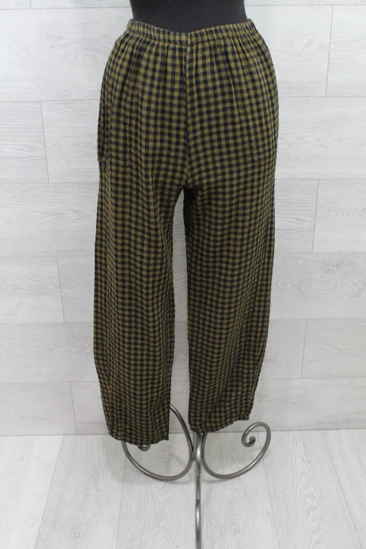 Fenini Pants - Checker Pleat Pant FINAL SALE ITEM Classic Flared Pants