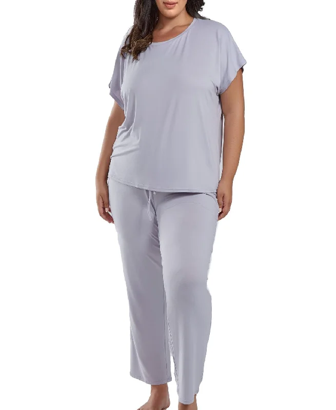 Ferris Cozy Plus Size Ultra Soft PJ Pant Set Formal Wide-Leg Pants