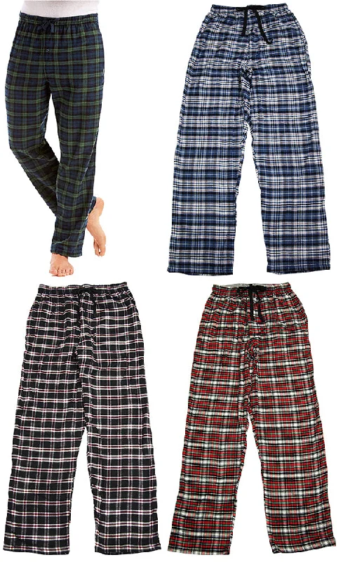 Hanes Mens Cotton Blend Flannel Plaid Drawstring Lounge Sleep Pajama Pant Cozy Maternity Pants